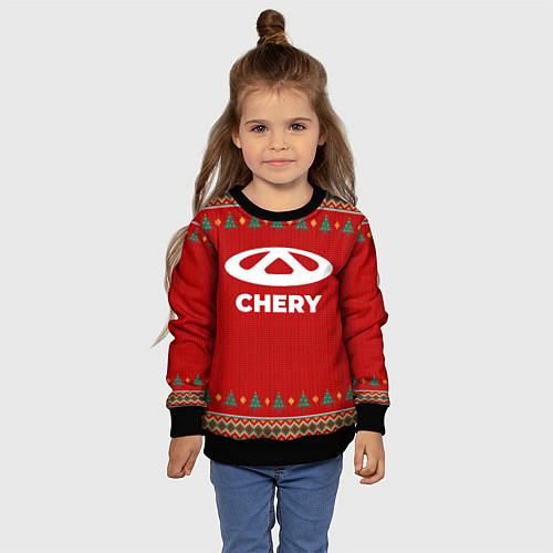 Детский свитшот Chery new year / 3D-Черный – фото 4