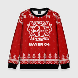 Свитшот детский Новогодний Bayer 04 с оленями, цвет: 3D-черный