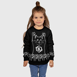 Свитшот детский Кукрыниксы: рок кот, цвет: 3D-черный — фото 2