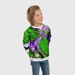 Свитшот детский Фиолетовый минерал в зелёном камне, цвет: 3D-белый — фото 2