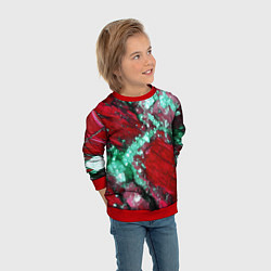 Свитшот детский Голубой минерал в красном камне, цвет: 3D-красный — фото 2