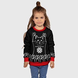 Свитшот детский Breaking Benjamin: cat rock, цвет: 3D-красный — фото 2