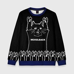 Свитшот детский Nickelback: cat rock, цвет: 3D-синий