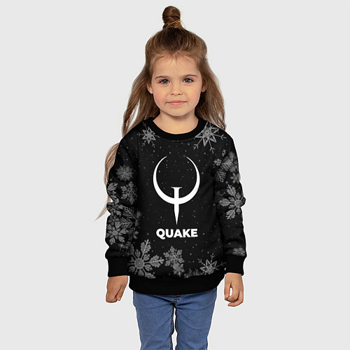 Детский свитшот Снежный Quake / 3D-Черный – фото 4