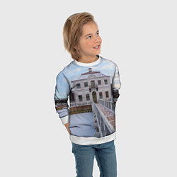 Свитшот детский Дворец Марли в Петергофе, цвет: 3D-белый — фото 2