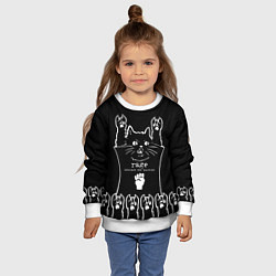 Свитшот детский Rage Against the Machine: cat rock, цвет: 3D-белый — фото 2