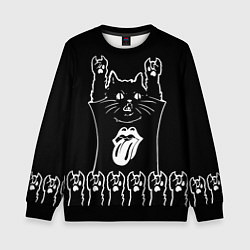 Свитшот детский Rolling Stones: cat rock, цвет: 3D-черный