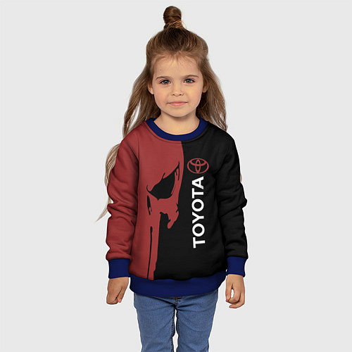 Детский свитшот Toyota и череп / 3D-Синий – фото 4