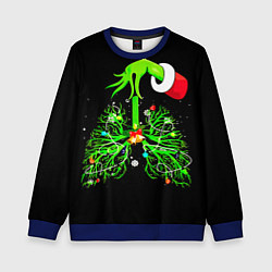 Свитшот детский Гринч похищает сердца, цвет: 3D-синий