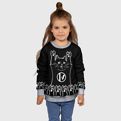 Свитшот детский Twenty one pilots: cat rock, цвет: 3D-меланж — фото 2