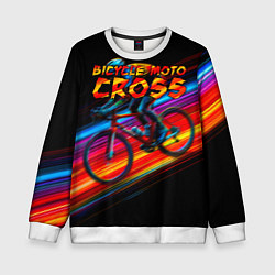Свитшот детский Bicycle moto cross, цвет: 3D-белый