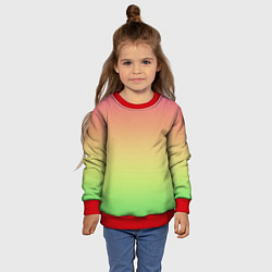 Свитшот детский Градиент заря розово-зелёный, цвет: 3D-красный — фото 2