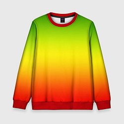 Свитшот детский Градиент сочный зелёно-жёлто-красный, цвет: 3D-красный