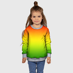 Свитшот детский Градиент сочный красно-жёлто-зелёный, цвет: 3D-меланж — фото 2