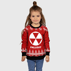 Свитшот детский Новогодний Fallout с оленями, цвет: 3D-черный — фото 2