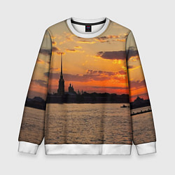 Свитшот детский Петропавловская крепость ранним утром, цвет: 3D-белый