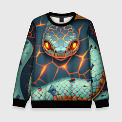Свитшот детский Snake cyberpunk style, цвет: 3D-черный