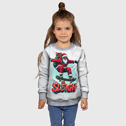 Свитшот детский Санта с подарками на скейте, цвет: 3D-меланж — фото 2