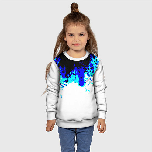 Детский свитшот Синяя кровь андроида / 3D-Белый – фото 4