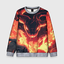 Свитшот детский Огненная мутированная змея, цвет: 3D-меланж