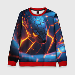 Свитшот детский Змея с оранжевым неоном, цвет: 3D-красный