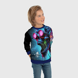 Свитшот детский Metallica - crazy skeleton with headphones, цвет: 3D-синий — фото 2