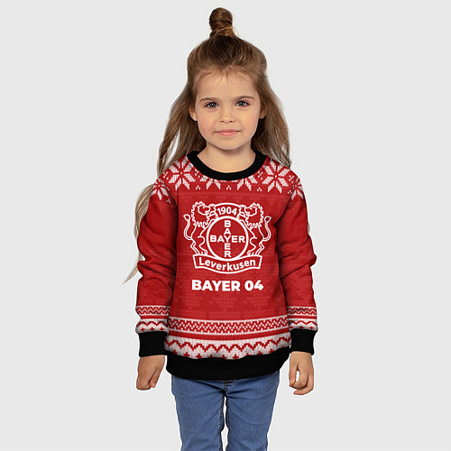 Детский свитшот Новогодний Bayer 04 / 3D-Черный – фото 4