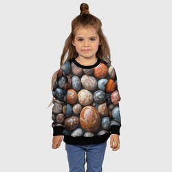 Свитшот детский Мокрые камушки, цвет: 3D-черный — фото 2