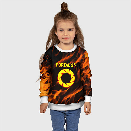 Детский свитшот Portal flame steel / 3D-Белый – фото 4