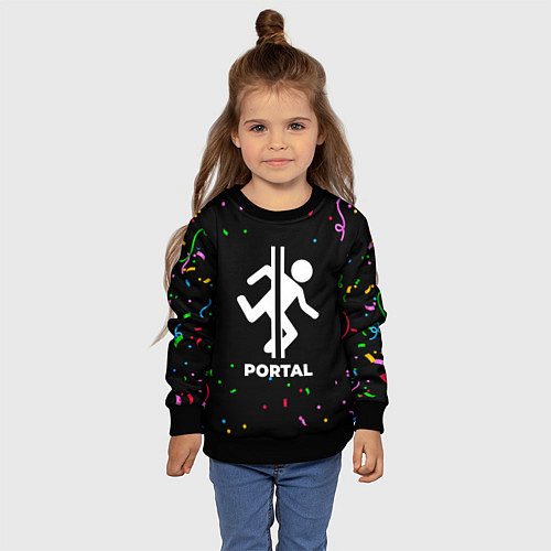 Детский свитшот Portal конфети / 3D-Черный – фото 4
