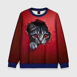 Детский свитшот Выглядывающий котик