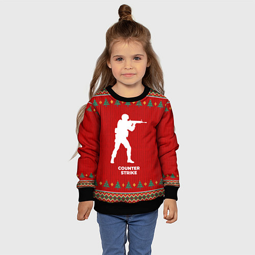 Детский свитшот Counter Strike new year / 3D-Черный – фото 4