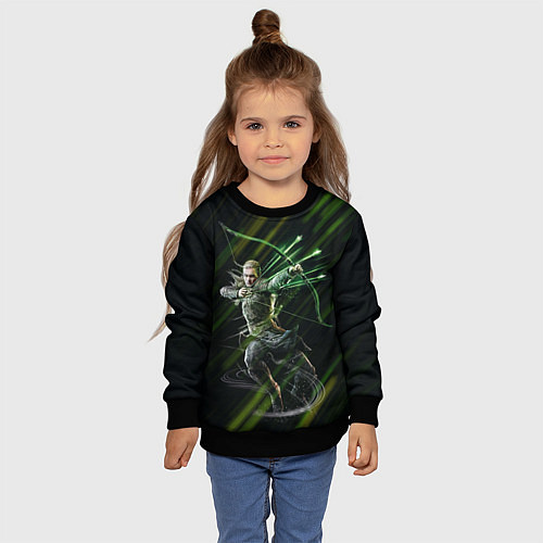 Детский свитшот Леголас - Властелин колец / 3D-Черный – фото 4