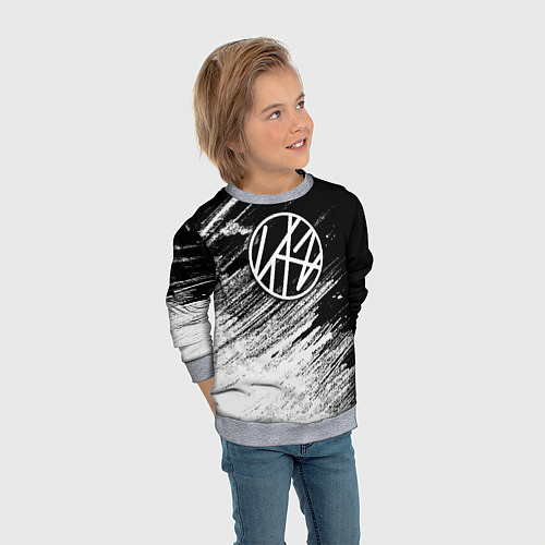 Детский свитшот Stray kids - черно-белый / 3D-Меланж – фото 3