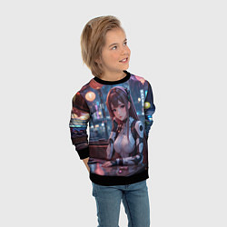 Свитшот детский Аниме кибер девочка, цвет: 3D-черный — фото 2