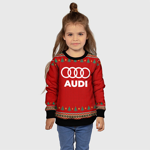 Детский свитшот Audi new year / 3D-Черный – фото 4