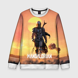 Свитшот детский Идущий мандалорец, цвет: 3D-белый
