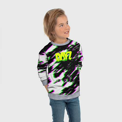 Детский свитшот Dayz кислотные краски / 3D-Меланж – фото 3