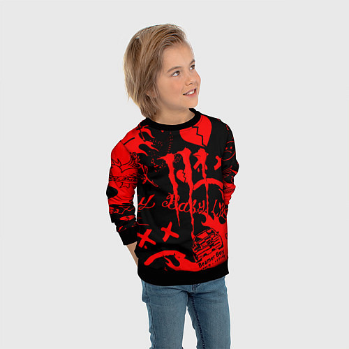 Детский свитшот Lil peep monster energy / 3D-Черный – фото 3