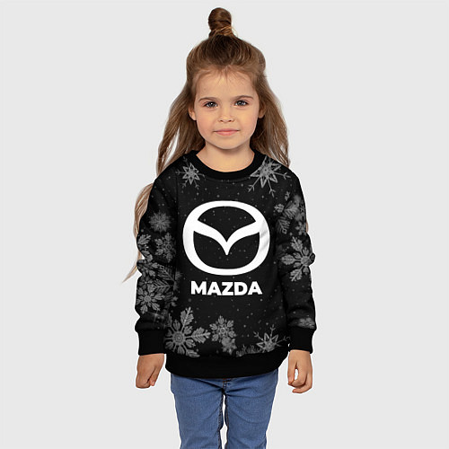 Детский свитшот Снежный Mazda / 3D-Черный – фото 4