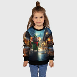 Свитшот детский Мышка встречает новый год, цвет: 3D-черный — фото 2