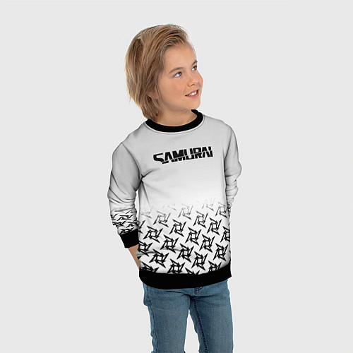 Детский свитшот Samurai logo japan / 3D-Черный – фото 3