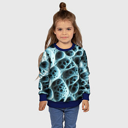 Свитшот детский Белая пористая структура, цвет: 3D-синий — фото 2