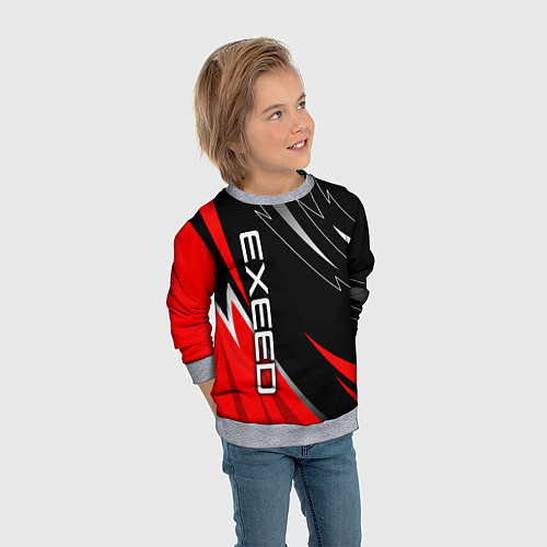 Детский свитшот Exeed - red uniform / 3D-Меланж – фото 3