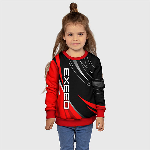 Детский свитшот Exeed - red uniform / 3D-Красный – фото 4