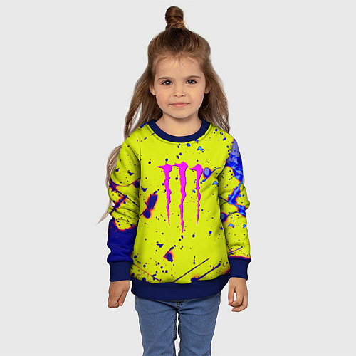 Детский свитшот Monster energy краски / 3D-Синий – фото 4