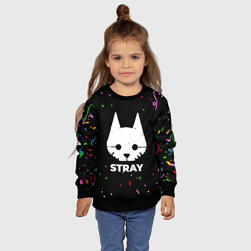 Детский свитшот Stray конфети / 3D-Черный – фото 4