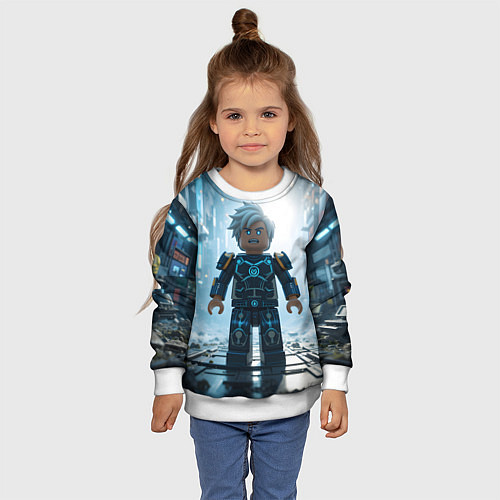 Детский свитшот Роблокс электрический / 3D-Белый – фото 4