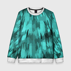 Свитшот детский Бирюзовый камуфляж, цвет: 3D-белый