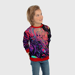 Свитшот детский Интерференционные цвета, цвет: 3D-красный — фото 2